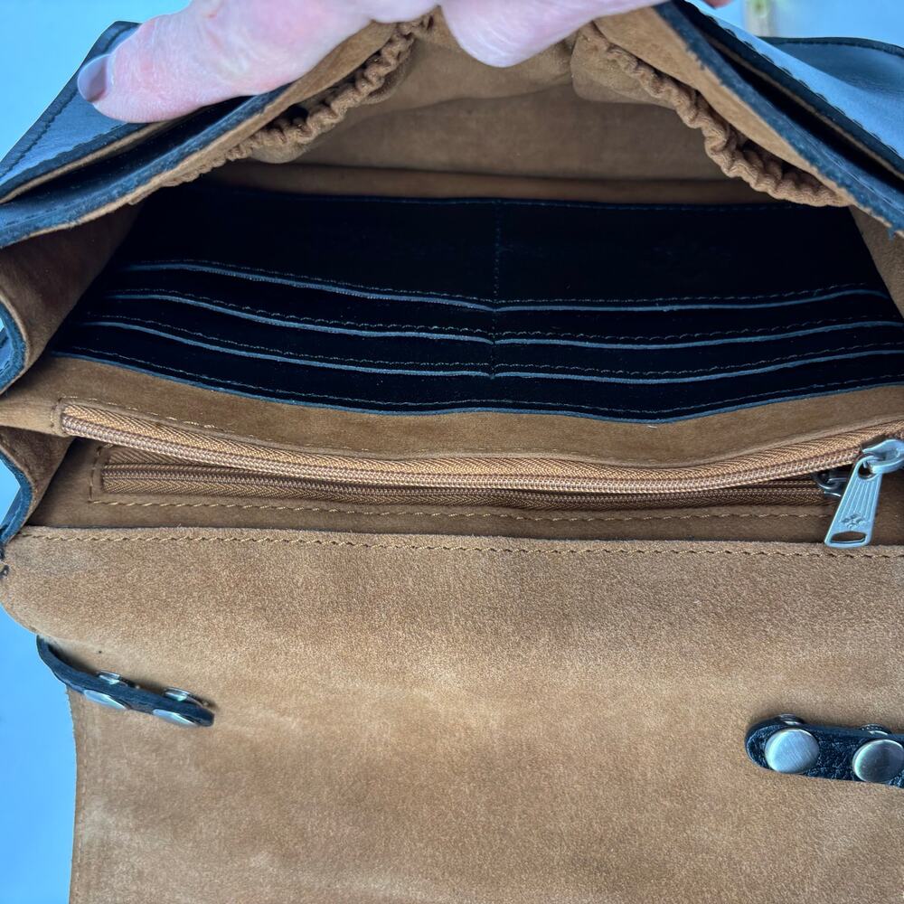 Patricia Nash Lanza Crossbody Organizer Black Leather - Picture 15 of 16
